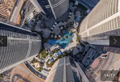 an overhead view of a city with tall buildings at DAMAC Towers by Paramount Hotels & Resorts Dubai in Dubai