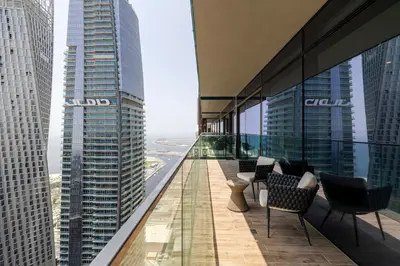 a view from the top of a building at 2BR Marina Gate 3 High Floor Marina View in Dubai