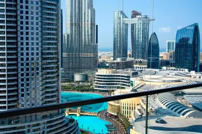 a view of a city with tall buildings at boulevard point view in Dubai