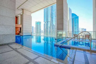 a large swimming pool on the top of a building at Frank Porter - Bonnington in Dubai