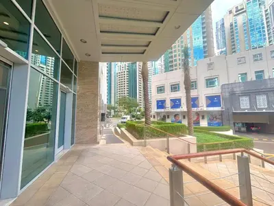a hallway in a building with a view of a city at Splendid 3BR Apartments - Burj Khalifa & Fountain Views - 5 Minutes Walk from Dubai Mall in Dubai