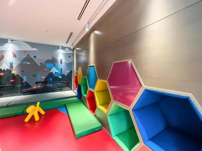 a childrens play room with a colorful exhibit at Luton Vacation Homes - Damac Paramount Midtown Business Bay Dubai - 37AB09 in Dubai
