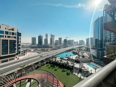 a view of a city from a building at Luton Vacation Homes - Elite Residence Downtown, Dubai in Dubai