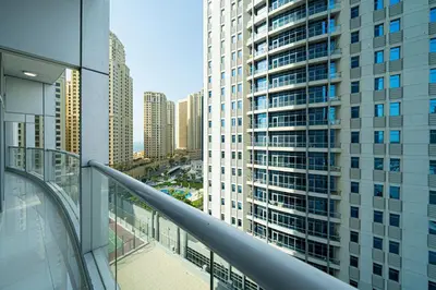 a view from the balcony of a building at Dubai Marina Royal Premium Serviced Apartments Marina Wharf - KIDS STAY FREE plus free check in 24 hours in Dubai