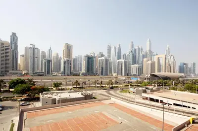 a view of a large city with tall buildings at RH- Lovely 1BR apartment in JLT, near metro in Dubai