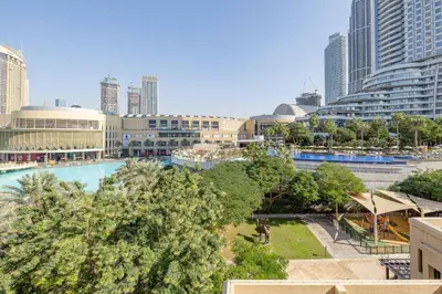 a view of a city with tall buildings at 1BDR apartment with Burj Khalifa View I Walking Distance to Dubai Mall I Tajeer in Dubai
