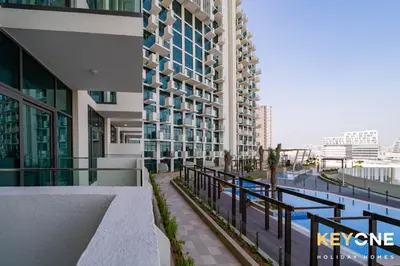 a view from the balcony of a building at Farhad Exclusive Studio Suite in Dubai