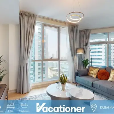 Vacationer I Glamorous 2 Bedroom I Steps from Barasti Beach I Marina Views