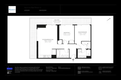 a diagram of a floor plan on a computer screen at Sunrise Bay 2 - Chic Two Bedroom in Dubai