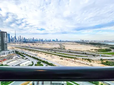a view of a city skyline from a building at STAY BY LATINEM Luxury 1 BR Holiday Home OPA 1601 near Burj Khalifa in Dubai