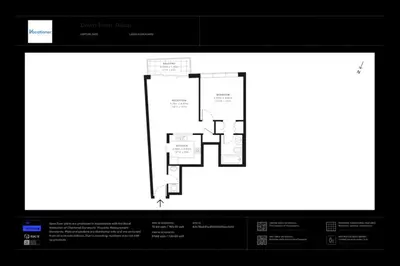 a diagram of a floor plan on a computer screen at Standpoint A, Downtown - Contemporary One Bedroom in Dubai