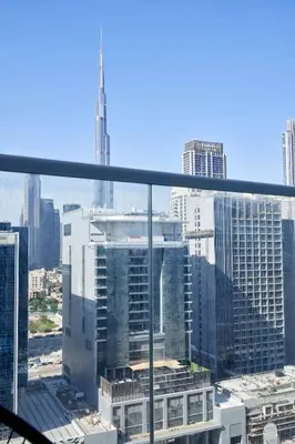 a view of a city skyline from a skyscraper at Skyline 20thModern 1BRIconic Burj Khalifa View in Dubai