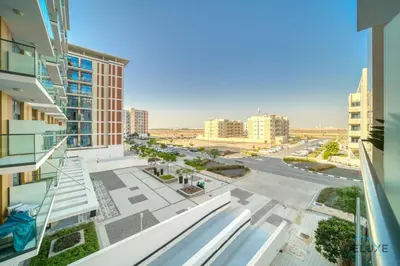a view from the balcony of a building at Lively Studio at DAMAC Celestia A Dubai South by Deluxe Holiday Homes in Dubai