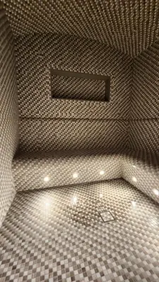 a bathroom with a shower with a tiled floor at STAY BY LATINEM Luxury 1BR Holiday Home CVR A2609 near Burj Khalifa in Dubai