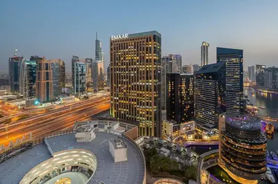 a view of a city with many tall buildings at Frank Porter - Emaar Residences Dubai Marina in Dubai